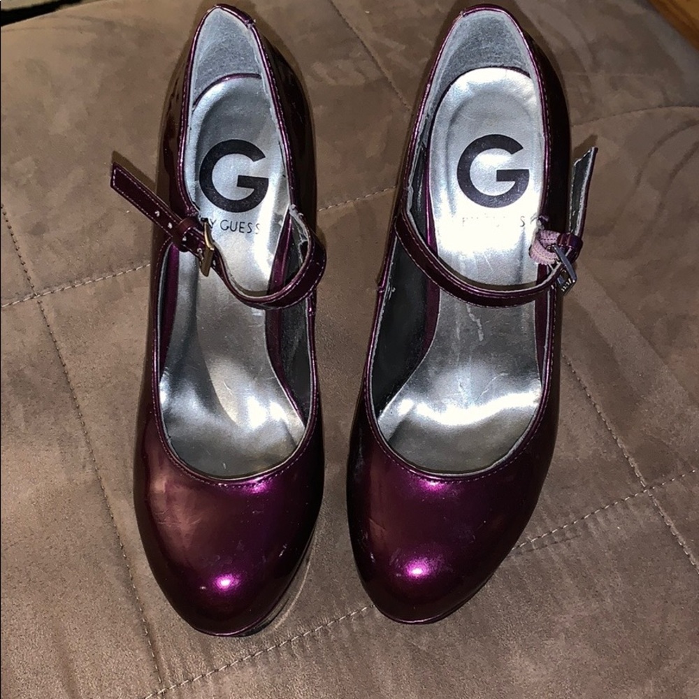 G by Guess Mary Jane Platform Heels in Purple